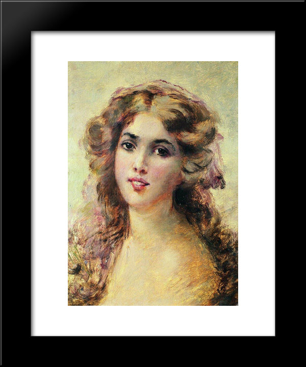Head 20x24 Black Modern Wood Framed Art Print Poster by Makovsky, Konstantin