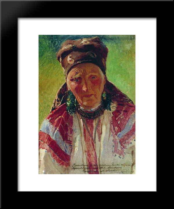 Head Of The Old Woman 20x24 Black Modern Wood Framed Art Print Poster by Makovsky, Konstantin