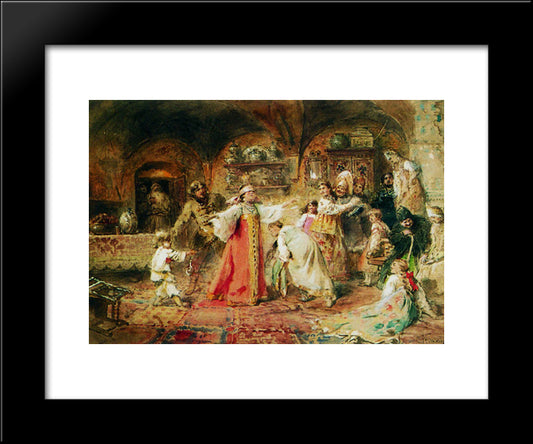 Hide And Seek 20x24 Black Modern Wood Framed Art Print Poster by Makovsky, Konstantin