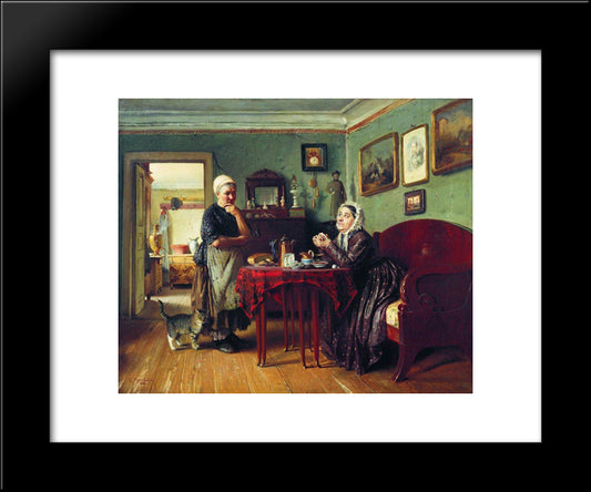 Household Conversation 20x24 Black Modern Wood Framed Art Print Poster by Makovsky, Konstantin