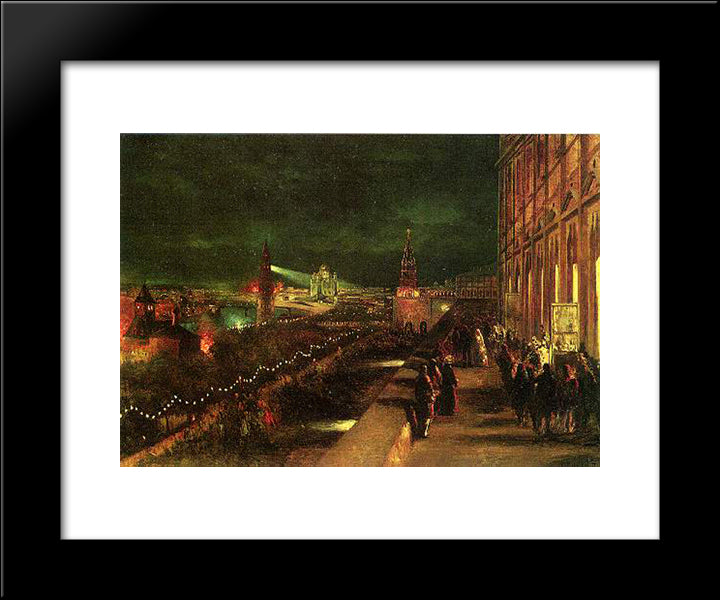 Illumination Of Moscow On The Occasion Of The Coronation In 1883 20x24 Black Modern Wood Framed Art Print Poster by Makovsky, Konstantin