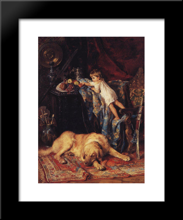 In Artist'S Workshop 20x24 Black Modern Wood Framed Art Print Poster by Makovsky, Konstantin