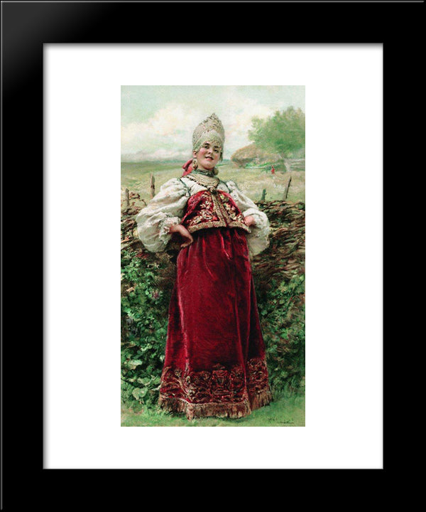 In The Outskirts 20x24 Black Modern Wood Framed Art Print Poster by Makovsky, Konstantin