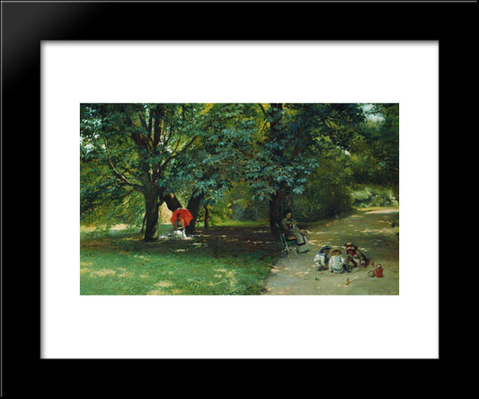 In The Park 20x24 Black Modern Wood Framed Art Print Poster by Makovsky, Konstantin