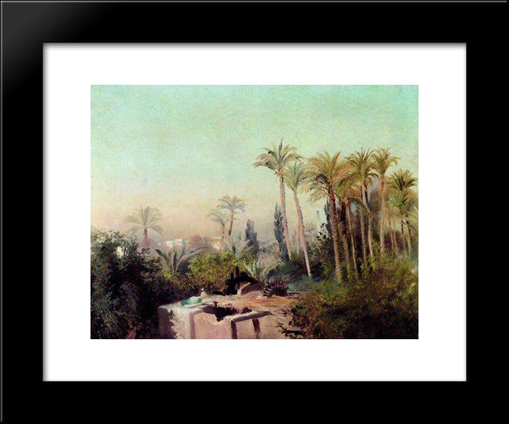 Irrigation In Egypt 20x24 Black Modern Wood Framed Art Print Poster by Makovsky, Konstantin