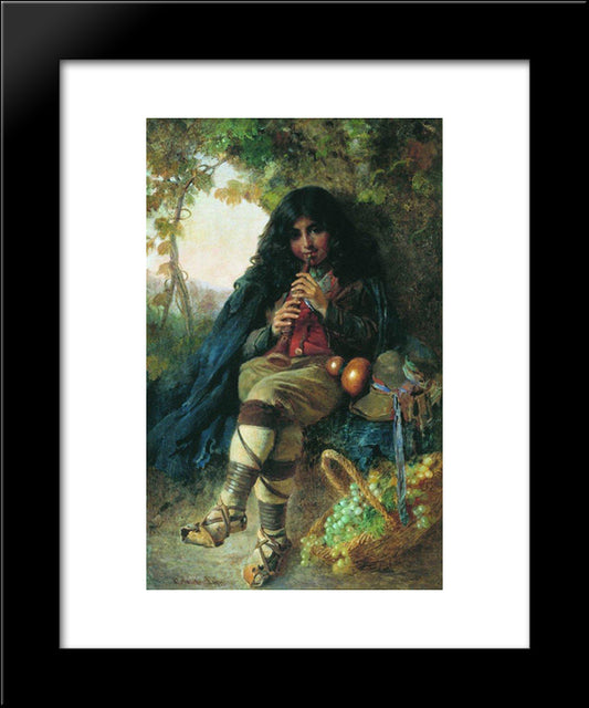 Italian Boy 20x24 Black Modern Wood Framed Art Print Poster by Makovsky, Konstantin