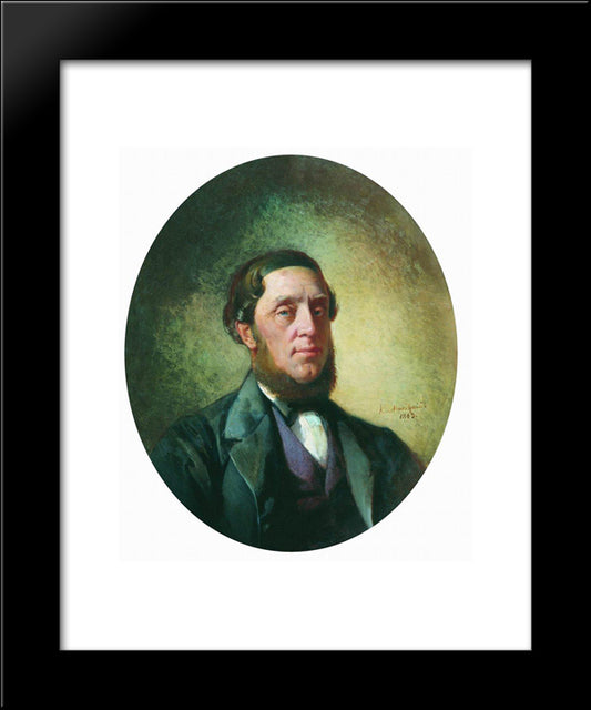 Male Portrait 20x24 Black Modern Wood Framed Art Print Poster by Makovsky, Konstantin