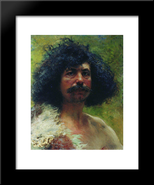 Man Head 20x24 Black Modern Wood Framed Art Print Poster by Makovsky, Konstantin