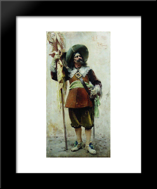 Musketeer 20x24 Black Modern Wood Framed Art Print Poster by Makovsky, Konstantin