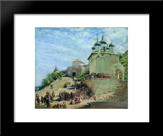 On The Square In Ivanovo Congress Nizhny Novgorod Kremlin 20x24 Black Modern Wood Framed Art Print Poster by Makovsky, Konstantin