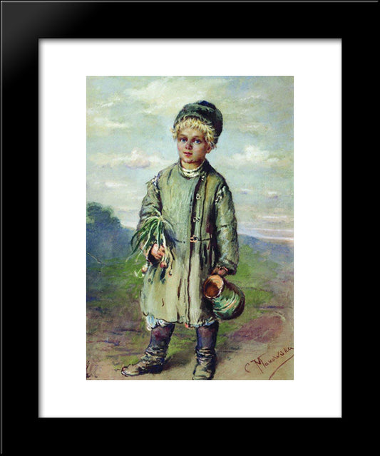 Peasant Boy 20x24 Black Modern Wood Framed Art Print Poster by Makovsky, Konstantin