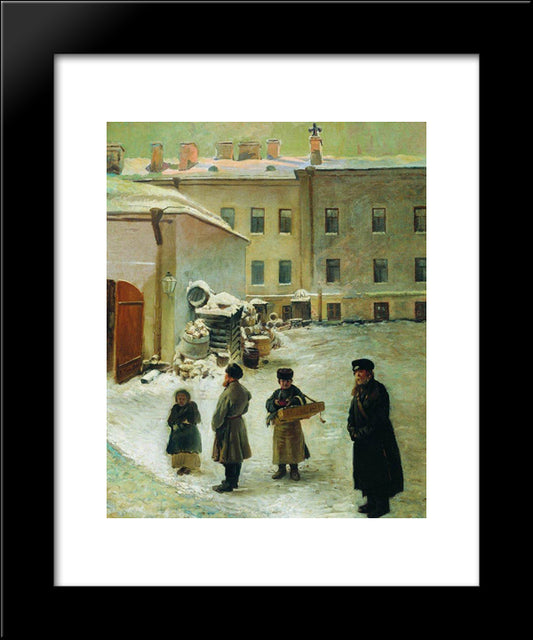 Petersburg Patio 20x24 Black Modern Wood Framed Art Print Poster by Makovsky, Konstantin