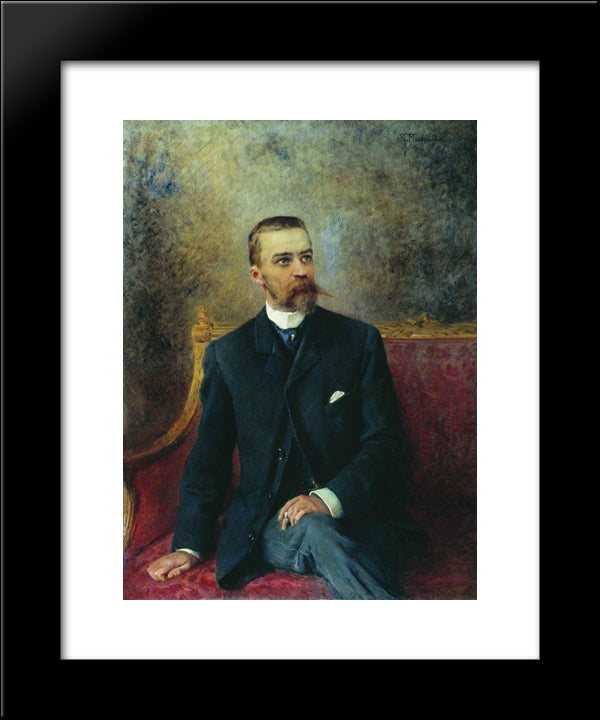 Portrait Of A.Kuzhetsov 20x24 Black Modern Wood Framed Art Print Poster by Makovsky, Konstantin