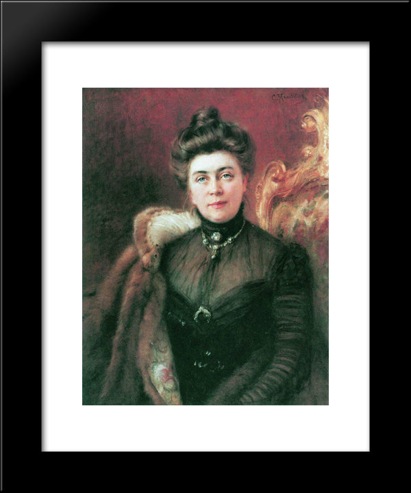 Portrait Of A.Suvorina 20x24 Black Modern Wood Framed Art Print Poster by Makovsky, Konstantin