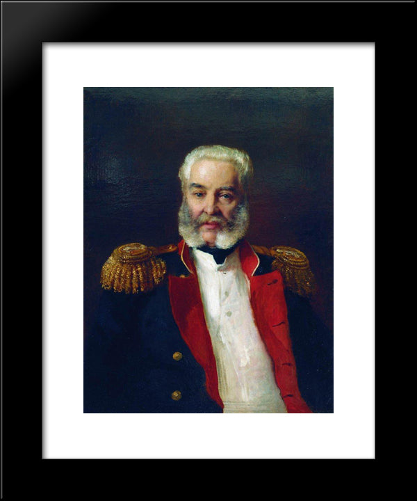 Portrait Of Adleberg 20x24 Black Modern Wood Framed Art Print Poster by Makovsky, Konstantin