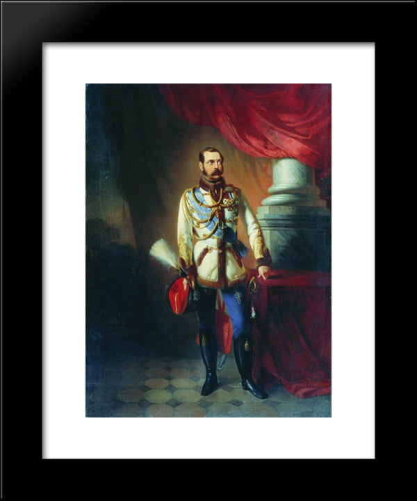 Portrait Of Alexander Ii Of Russia 20x24 Black Modern Wood Framed Art Print Poster by Makovsky, Konstantin