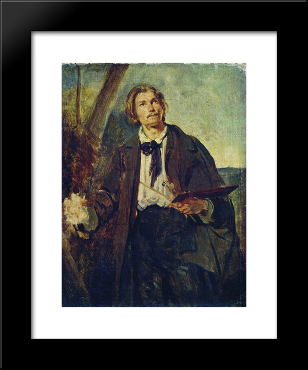 Portrait Of Artist Alexander Popov 20x24 Black Modern Wood Framed Art Print Poster by Makovsky, Konstantin