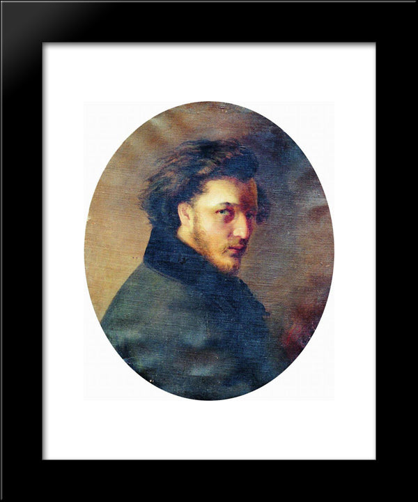 Portrait Of Artist K.Bornikov 20x24 Black Modern Wood Framed Art Print Poster by Makovsky, Konstantin