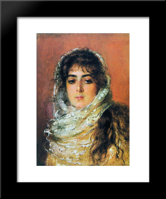 Portrait Of Artist'S Wife 20x24 Black Modern Wood Framed Art Print Poster by Makovsky, Konstantin