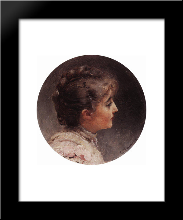 Portrait Of Lady Vivien 20x24 Black Modern Wood Framed Art Print Poster by Makovsky, Konstantin