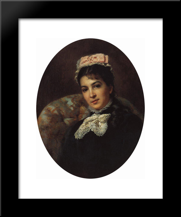 Portrait Of Margarita Savina 20x24 Black Modern Wood Framed Art Print Poster by Makovsky, Konstantin