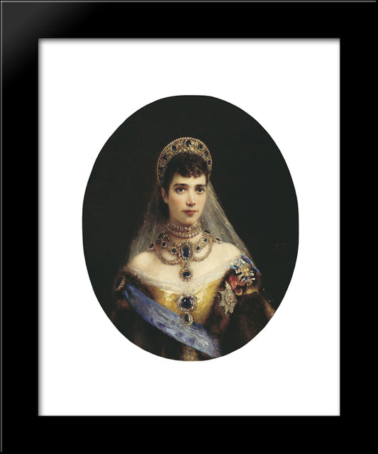 Portrait Of Maria Feodorovna (Dagmar Of Denmark) 20x24 Black Modern Wood Framed Art Print Poster by Makovsky, Konstantin