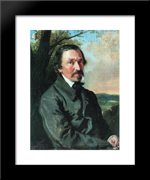 Portrait Of Nikolay Nekrasov 20x24 Black Modern Wood Framed Art Print Poster by Makovsky, Konstantin