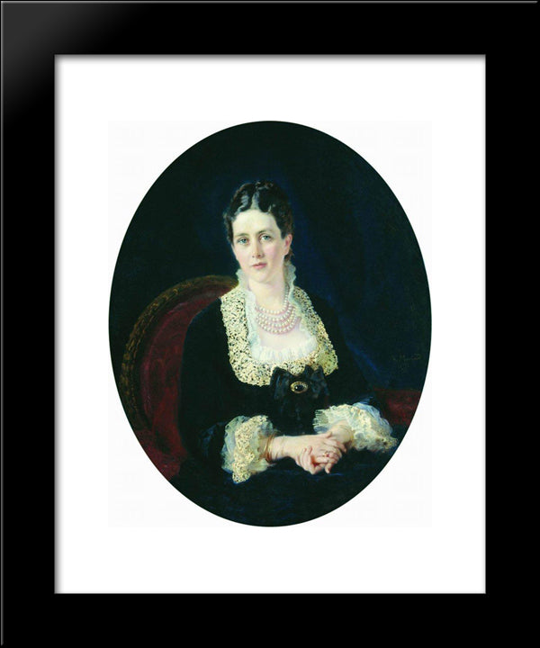 Portrait Of Princess E.Sheremetiyeva 20x24 Black Modern Wood Framed Art Print Poster by Makovsky, Konstantin