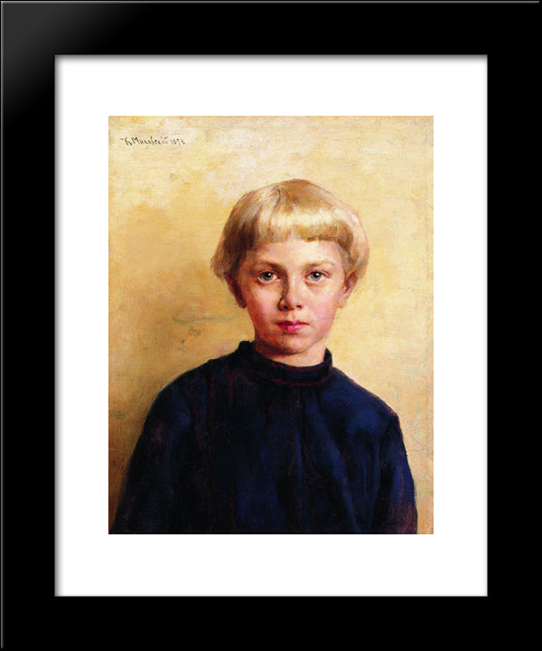 Portrait Of The Boy 20x24 Black Modern Wood Framed Art Print Poster by Makovsky, Konstantin