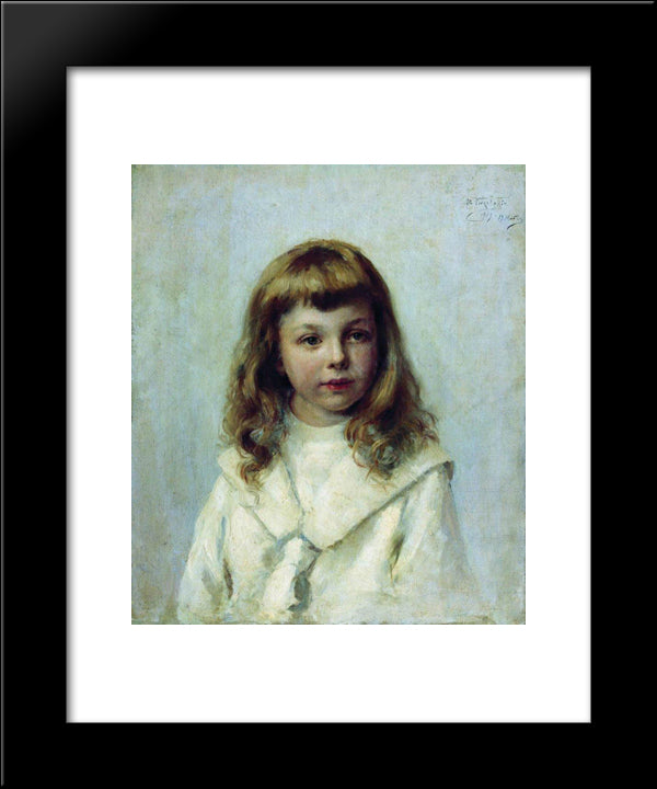 Portrait Of The Girl 20x24 Black Modern Wood Framed Art Print Poster by Makovsky, Konstantin