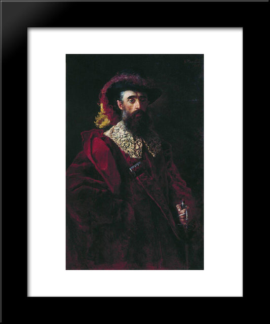 Portrait Of The Man In Red Velvet Suit 20x24 Black Modern Wood Framed Art Print Poster by Makovsky, Konstantin