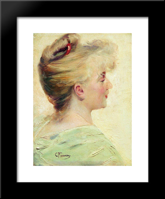 Portrait Of The Young Lady 20x24 Black Modern Wood Framed Art Print Poster by Makovsky, Konstantin