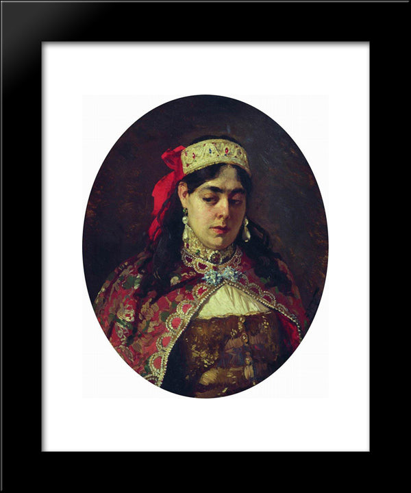 Portrait Of Tsarevna Sofia 20x24 Black Modern Wood Framed Art Print Poster by Makovsky, Konstantin