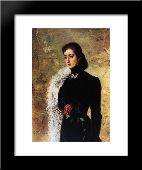 Portrait Of V.Bahrushina 20x24 Black Modern Wood Framed Art Print Poster by Makovsky, Konstantin