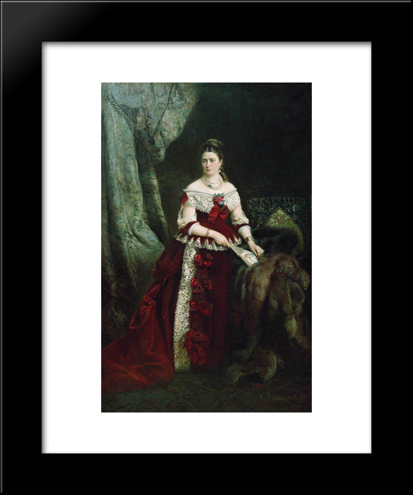 Portrait Of Vera Zubova 20x24 Black Modern Wood Framed Art Print Poster by Makovsky, Konstantin