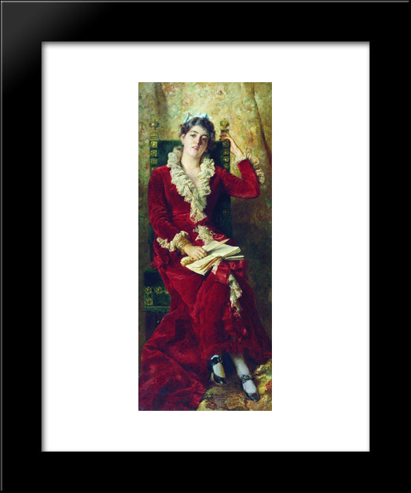 Portrait Of Y.Makovskaya 20x24 Black Modern Wood Framed Art Print Poster by Makovsky, Konstantin