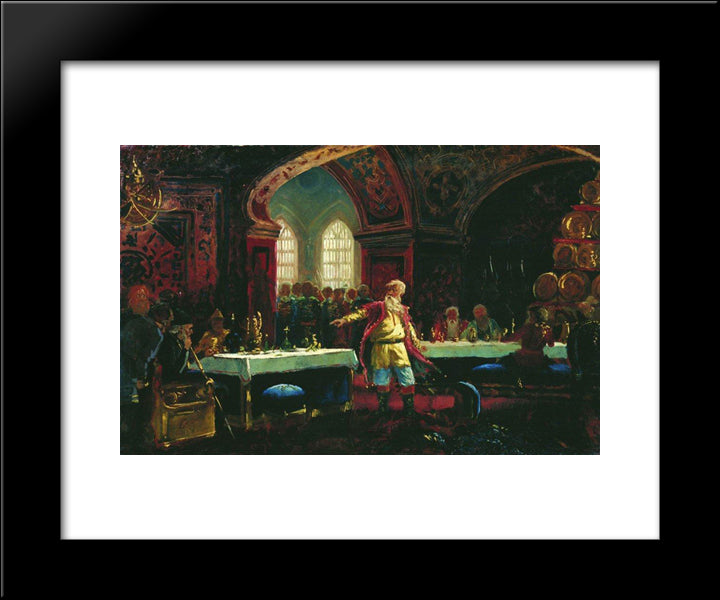 Prince Repin At The Banquet Of Ivan The Terrible 20x24 Black Modern Wood Framed Art Print Poster by Makovsky, Konstantin