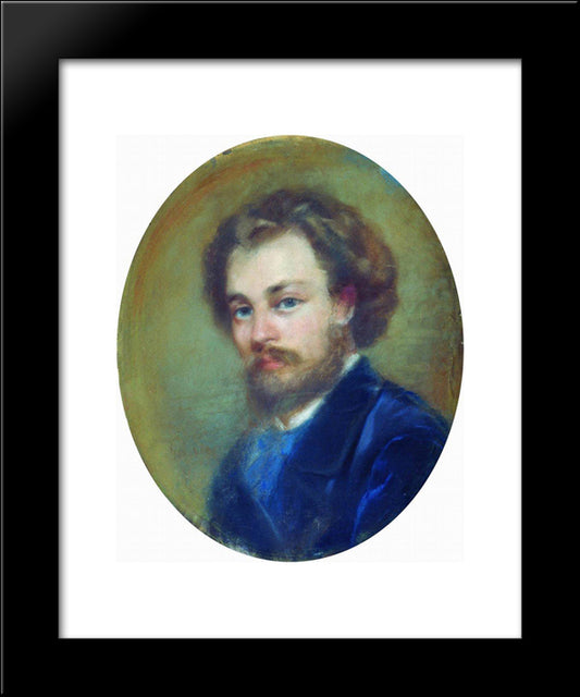 Self-Portrait 20x24 Black Modern Wood Framed Art Print Poster by Makovsky, Konstantin