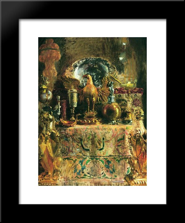 Still Life (Palace Of Facets) 20x24 Black Modern Wood Framed Art Print Poster by Makovsky, Konstantin