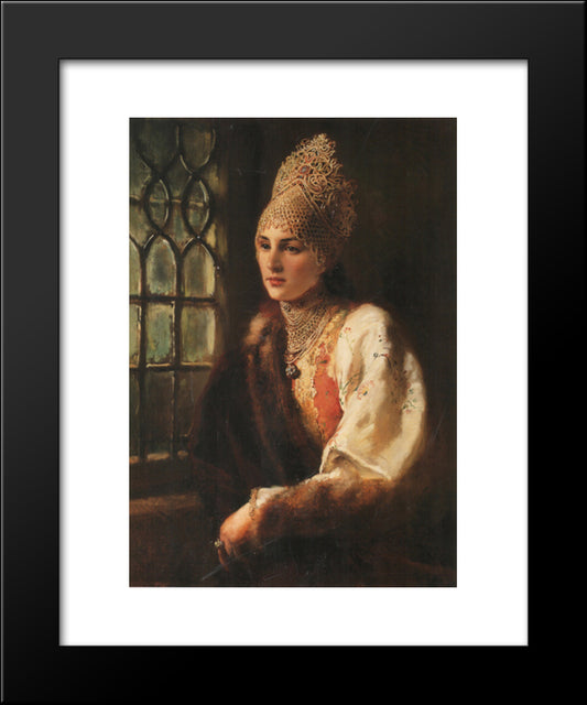 The Boyarynia 20x24 Black Modern Wood Framed Art Print Poster by Makovsky, Konstantin