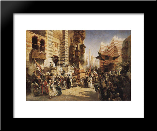 The Handing Over Of The Sacred Carpet In Cairo 20x24 Black Modern Wood Framed Art Print Poster by Makovsky, Konstantin