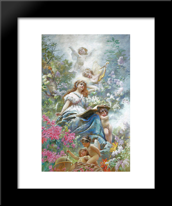 The Muse Of Poesie 20x24 Black Modern Wood Framed Art Print Poster by Makovsky, Konstantin