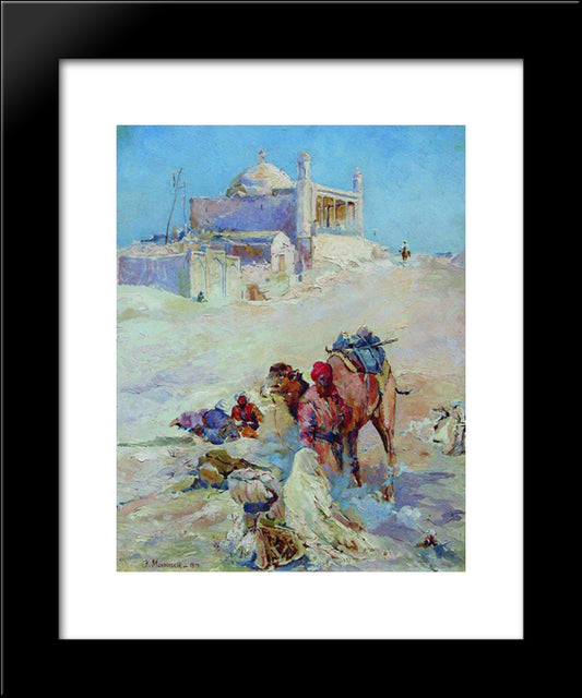 The Scene On The Outskirts Of The City 20x24 Black Modern Wood Framed Art Print Poster by Makovsky, Konstantin