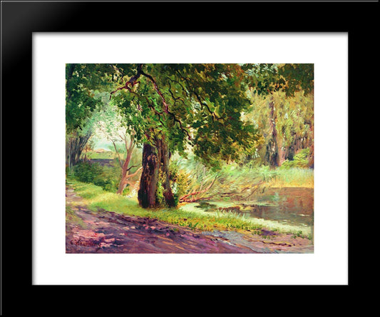 Under The Green Trees (Summer Landscape) 20x24 Black Modern Wood Framed Art Print Poster by Makovsky, Konstantin