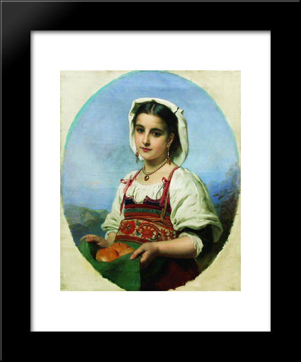 Young Italian With Sour Oranges 20x24 Black Modern Wood Framed Art Print Poster by Makovsky, Konstantin