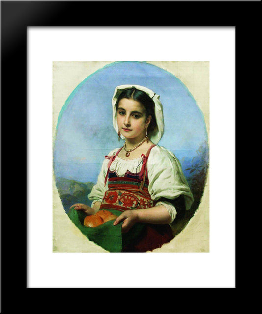 Young Italian With Sour Oranges 20x24 Black Modern Wood Framed Art Print Poster by Makovsky, Konstantin