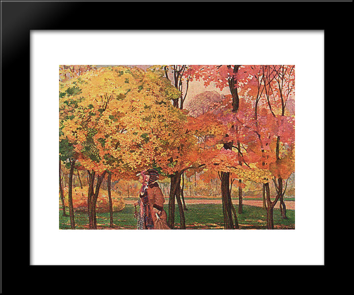 Autumn 20x24 Black Modern Wood Framed Art Print Poster by Somov, Konstantin