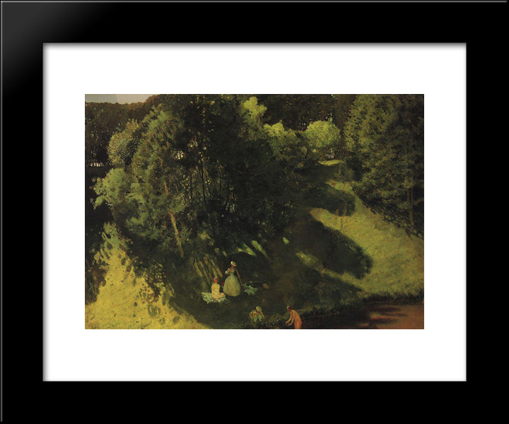 Bathings 20x24 Black Modern Wood Framed Art Print Poster by Somov, Konstantin