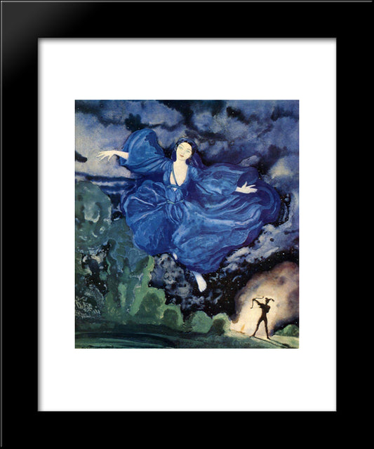 Blue Bird 20x24 Black Modern Wood Framed Art Print Poster by Somov, Konstantin