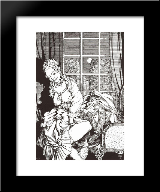 Book Of The Marquise. Illustration 4 20x24 Black Modern Wood Framed Art Print Poster by Somov, Konstantin
